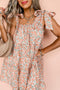 Floral Knotted Straps Tiered Babydoll Dress